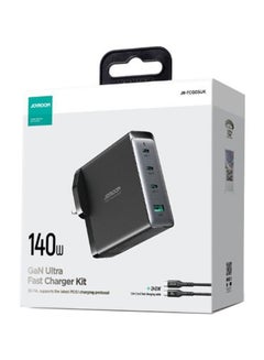 Fast Charger And Cable Set PD 140W 4-Port GaN Type-C Plug QC 3.0 USB C Laptop Adapter Compatible With MacBook Pro/Air, Dell XPS, iPhone 14/15,iPad Pro, Galaxy S23,Pixel 7,Steam Deck/Lenovo/ASUS Contains A 140W C-C Data Cable Black - v1689750550/N53408825A_3