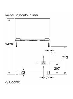 طباخ غاز قائم بذاته بخمس شعلات HGV1F0U59M ستانلس ستيل/أسود HGV1F0U59M - v1689750553/N53420571A_6