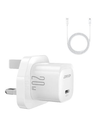 Fast charger with USB-C cable, supporting QC 3.0, USB wall charger plug travel adapter PD 20W fast charging power charger, compatible with Samsung AFC, Huawei SCP, other lower version iPhones - Etc White - v1689750554/N53415097A_1