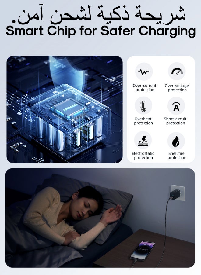 JOYROOM - 2.4A 2U compact 12W fast charger with QC 3.0 support. Wall charger plug travel adapter dual USB port 12W fast charger, compatible with Samsung AFC, Huawei SCP and other lower versions of iPhone. Black - Image 1