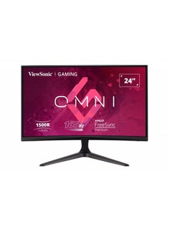 24 Inch 1080p 1ms 165Hz Curved Gaming Monitor with AMD FreeSync Premium, Eye Care, HDMI and DisplayPort I Omni VX2418C Black