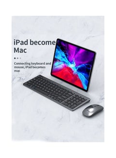 ElieKen Wireless Keyboard And Mouse Set Rechargeable + 2.4G + Bluetooth Three-Mode, Suitable For Desktop Computer Notebook Flat Gun Black  - Image 2