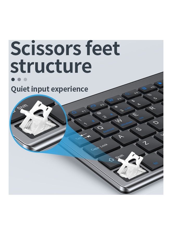 ElieKen - Wireless Keyboard And Mouse Set Rechargeable + 2.4G + Bluetooth Three-Mode, Suitable For Desktop Computer Notebook Flat Gun Black - Image 1