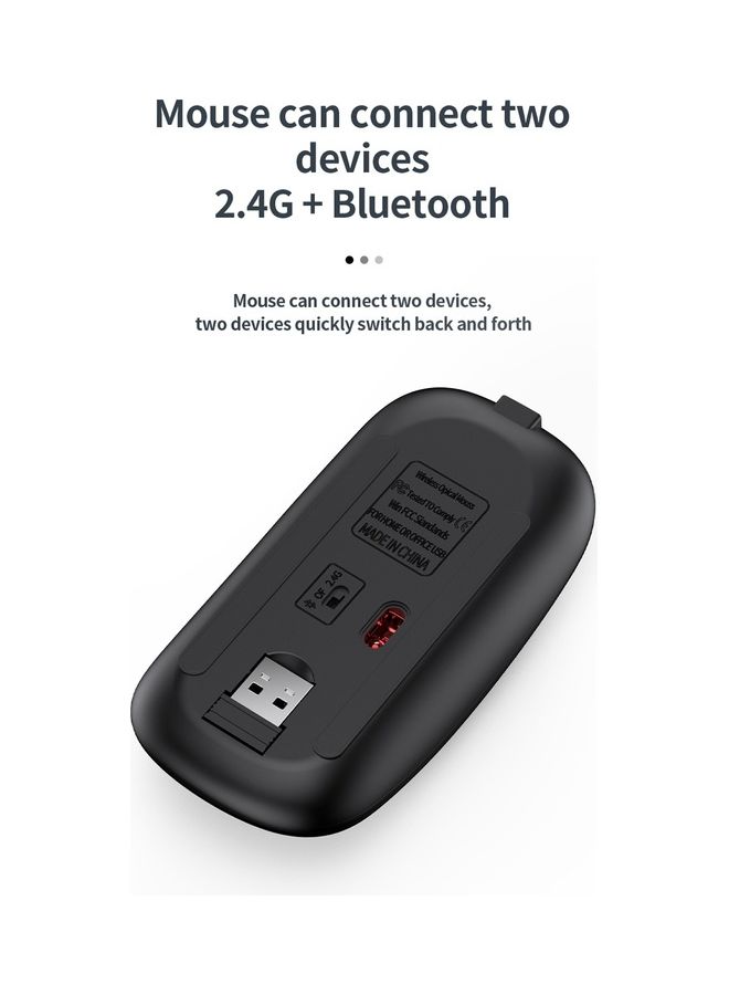 ElieKen - Wireless Keyboard And Mouse Set Rechargeable + 2.4G + Bluetooth Three-Mode, Suitable For Desktop Computer Notebook Flat Gun Black - Image 1