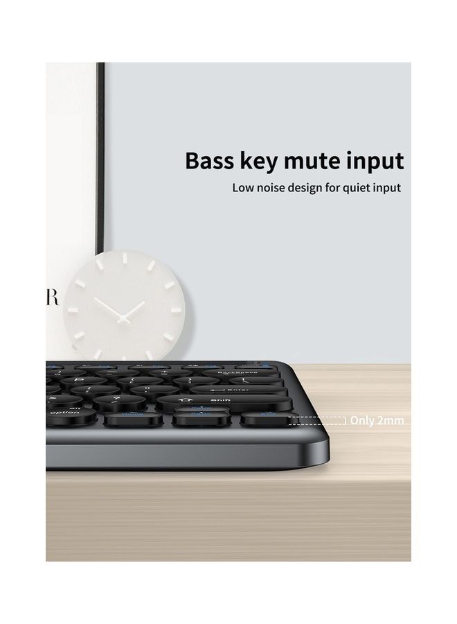 ElieKen - Wireless Keyboard And Mouse Set Card Slot Three Mode Bluetooth Three Channel Tyep C Charging Suitable For Mobile Phone Tablet Gun Black - Image 1