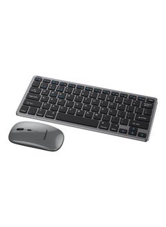 2.4G Rechargeable Bluetooth Three Mode Wireless Keyboard And Mouse Set Usb External Portable For Desktop Notebook Gun Black