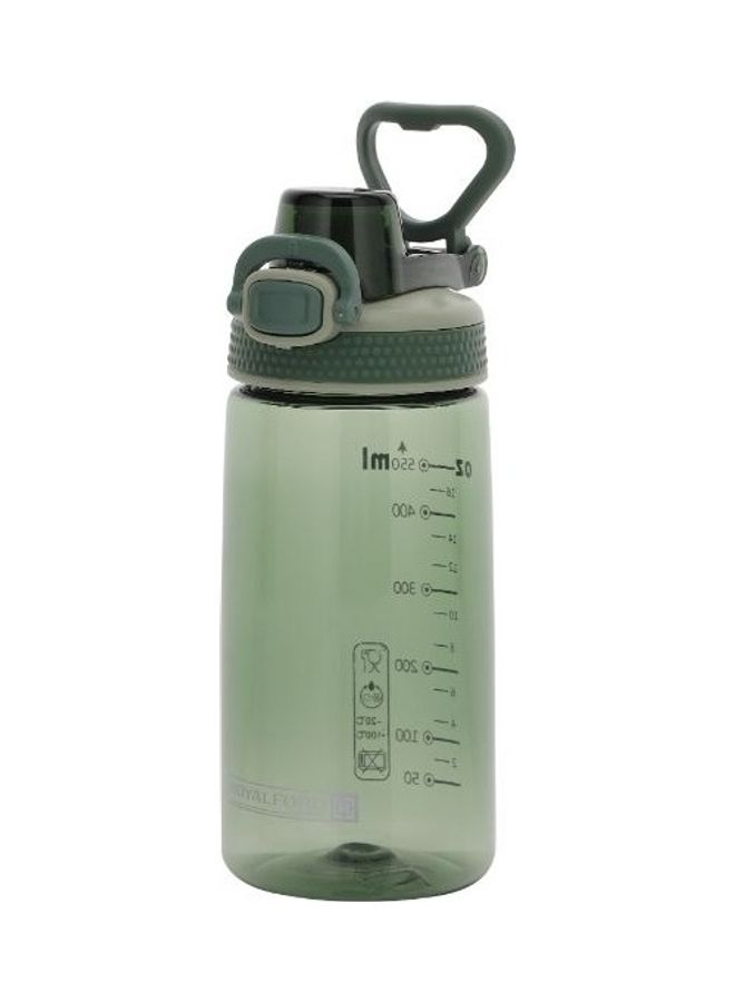Royalford Sports Water Bottle One-Press Open Lid Green 550ml  - Image 1