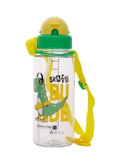 Royalford BPA-Free  Cartoon Water Bottle With Straw Green 500ml  - Image 1