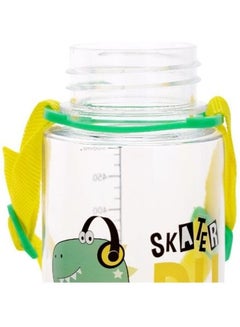 Royalford BPA-Free  Cartoon Water Bottle With Straw Green 500ml  - Image 4