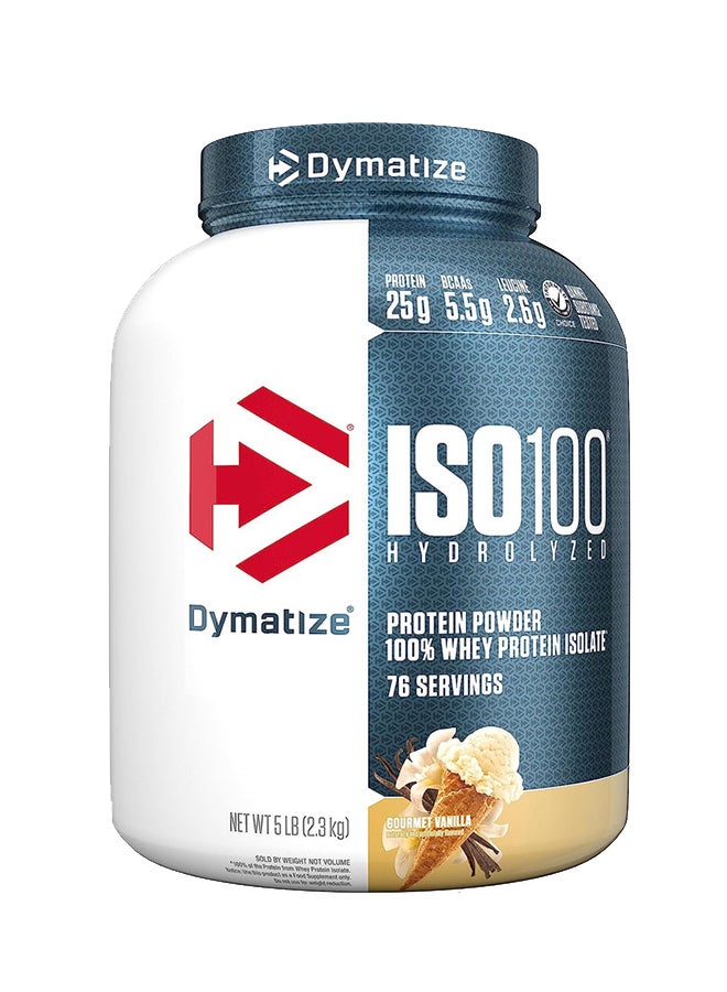 Dymatize - ISO 100 Hydrolyzed Protein Powder - Gourmet Vanilla, 5lbs, 76 Servings - Image 1