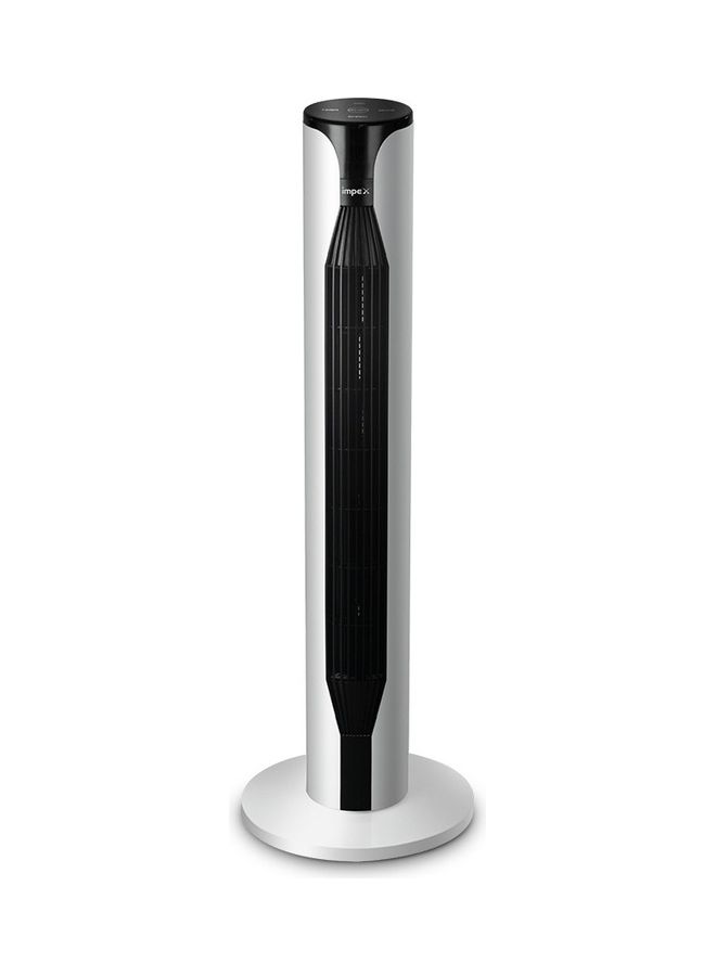 Impex - Tower Fan With Remote Control, Touch Panel, 3 Speed Control, 3 Modes, 12 Hours Timer, 100% Copper Motor And Large Airflow - Sleep Peacefully TWISTER 36 Black And White - Image 1