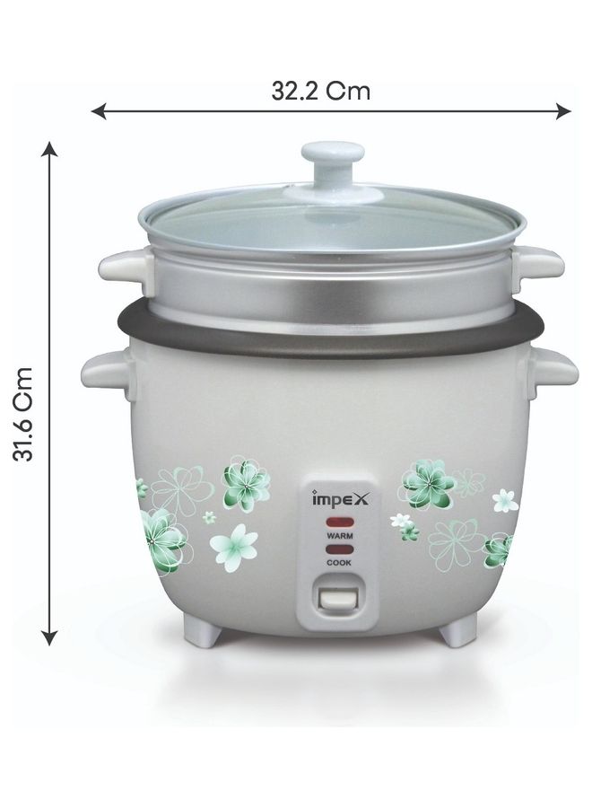 Impex - Electric Rice Cooker With Automatic Cooking, Keep Warm, Safety Protection, And Steamer - Easy to Use, Convenient, Durable 2.8 L 1000 W RC 2804 White - Image 1