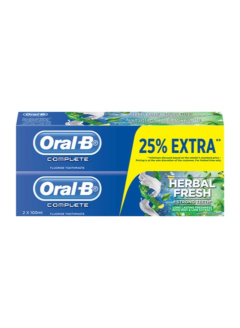 Complete Herbal Fresh And Strong Teeth Toothpaste Pack Of 2 100ml