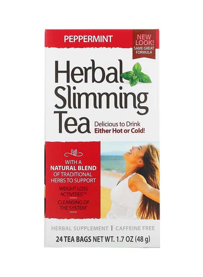 21st CENTURY Herbal Slimming Tea, Peppermint, Caffeine Free, 24 Tea Bags, 1.7 oz (48 g)  - Image 1