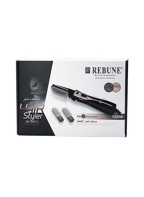 Electric Hair Styler Brush With 2 Attac Black/Grey/Rose Rold