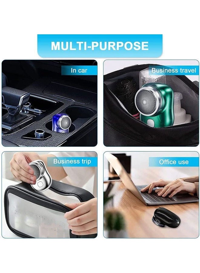 Rock Pow - Mini 2023 New Pocket Portable Electric Shaver, Magic USB Rechargeable Travel Razors For Men Shaving Face Blue - Image 1