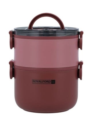 Double Layer Round Lunch Box Stainless Steel Inner Pink 1600ml - v1689823968/N53421119A_1