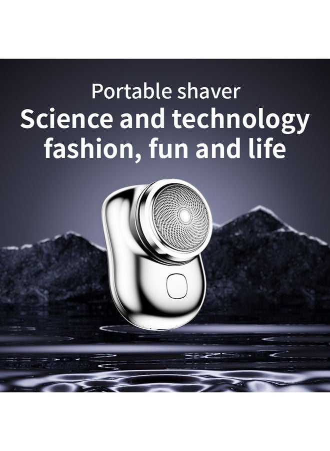 Rock Pow Mini 2023 New Pocket Portable Electric Shaver, Magic USB Rechargeable Travel Razors For Men Shaving Face Silver - Image 2