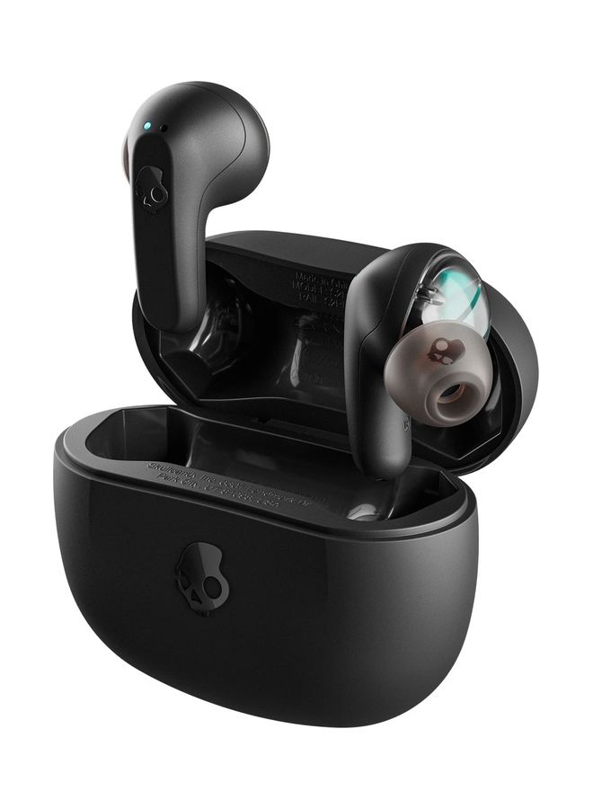 Skullcandy - Rail Wireless Earbuds With Skull-iQ App Integration Plus AI Microphone, 42 Hours Battery, Bluetooth For iPhone, Android And More True Black - Image 1