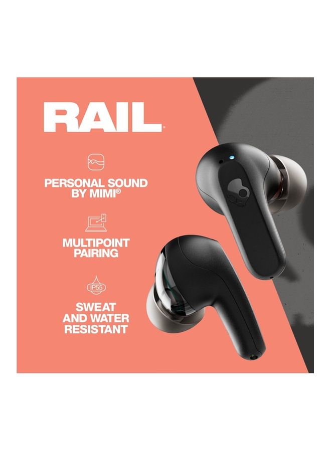 Skullcandy - Rail Wireless Earbuds With Skull-iQ App Integration Plus AI Microphone, 42 Hours Battery, Bluetooth For iPhone, Android And More True Black - Image 1