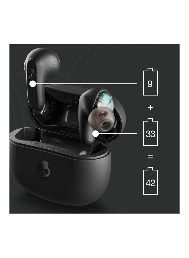 Skullcandy - Rail Wireless Earbuds With Skull-iQ App Integration Plus AI Microphone, 42 Hours Battery, Bluetooth For iPhone, Android And More True Black - Image 1