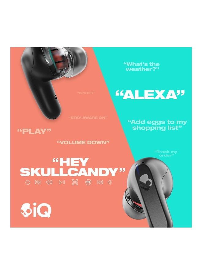 Skullcandy - Rail Wireless Earbuds With Skull-iQ App Integration Plus AI Microphone, 42 Hours Battery, Bluetooth For iPhone, Android And More True Black - Image 1
