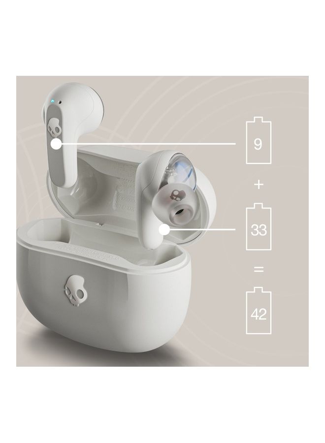 Skullcandy - Rail Wireless Earbuds With Skull-iQ App Integration Plus AI Microphone, 42 Hours Battery, Bluetooth For iPhone, Android And More Bone/Orange Glow - Image 1