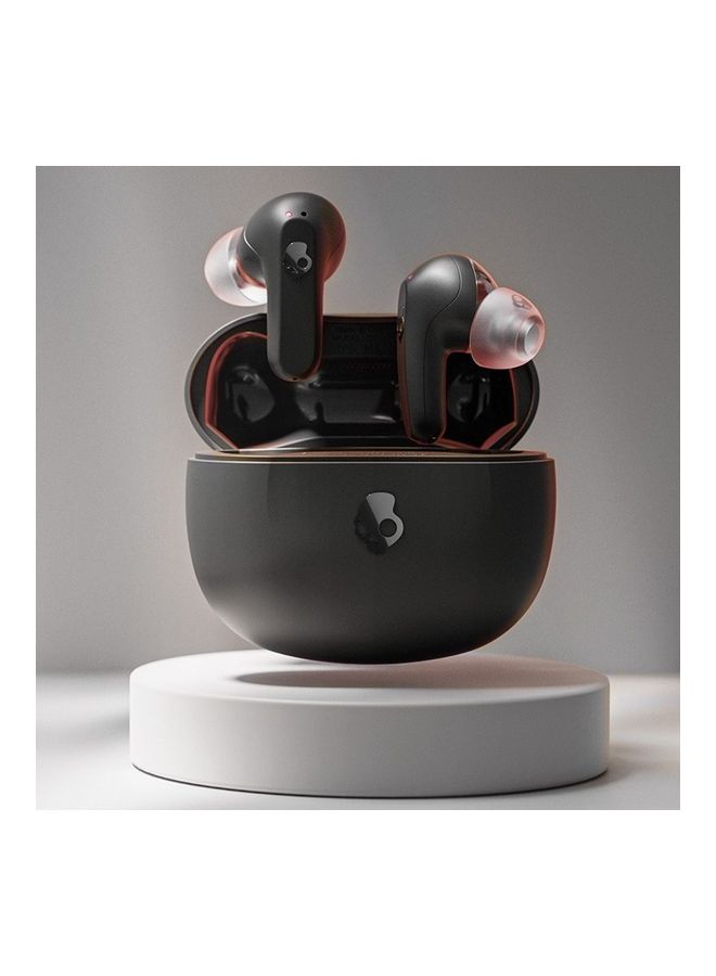 Skullcandy - Rail Wireless Earbuds With Skull-iQ App Integration Plus AI Microphone, 42 Hours Battery, Bluetooth For iPhone, Android And More Bone/Orange Glow - Image 1