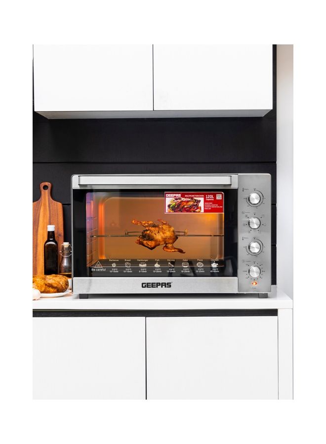 GEEPAS - Multifunction Rotisserie Oven Adjustable Temperature Control With Timer Convection 120 L 2800 W GO34057 Silver - Image 1