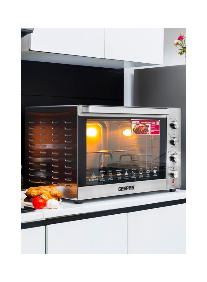 GEEPAS - Multifunction Rotisserie Oven Adjustable Temperature Control With Timer Convection 120 L 2800 W GO34057 Silver - Image 1