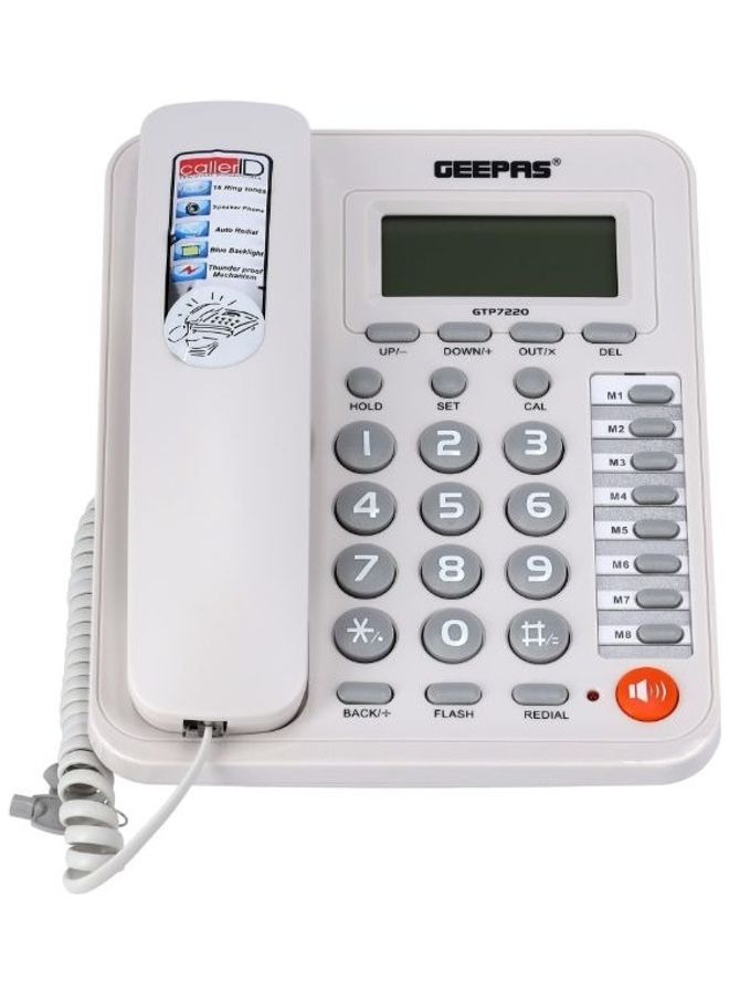 GEEPAS Executive Telephone With Caller ID White - Image 1