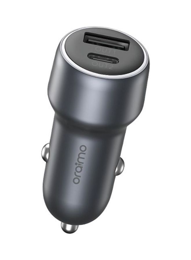 Oraimo - Bullet 48 Car Charger Dual Ports USB-A And Type C Black - Image 1