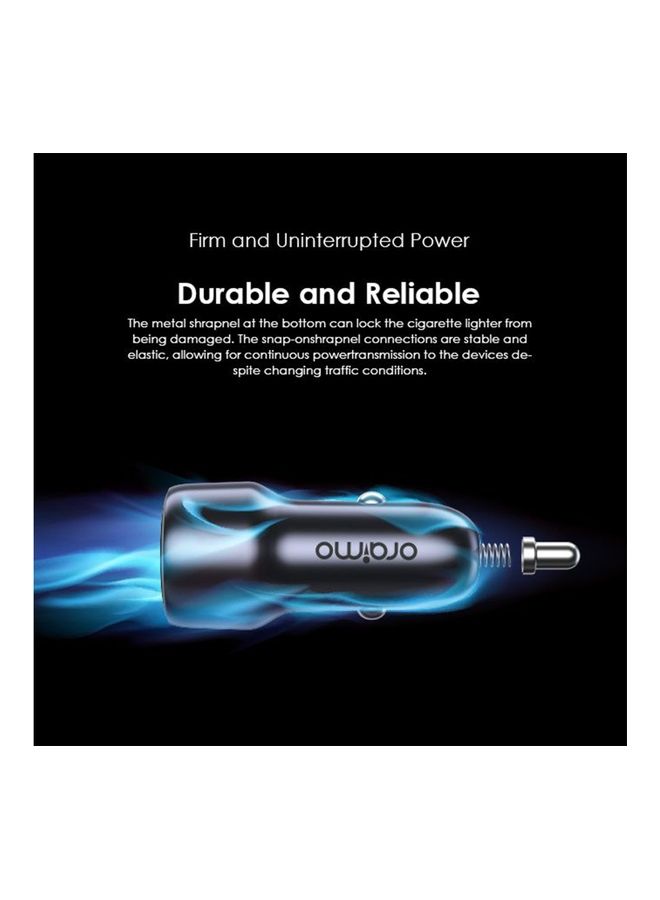 Oraimo - Bullet 48 Car Charger Dual Ports USB-A And Type C Black - Image 1