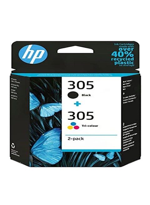 305 2-PACK TRI-COLOR/BLACK ORIGINAL INK CARTRIDGE Black/Cyan/Magenta/Yellow