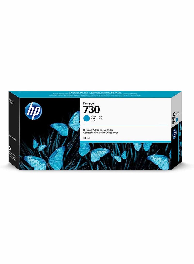 HP 730 300ml Original DesignJet Ink Cartridge P2V68A Cyan - Image 1