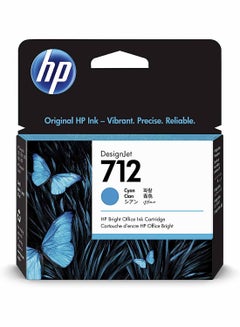 712 3ED67A 29-ml Genuine Ink Cartridge with Original Ink, for DesignJet T650, T630, T250, T230 & Studio Large Format Plotter Printers and 713 DesignJet Printhead Cyan