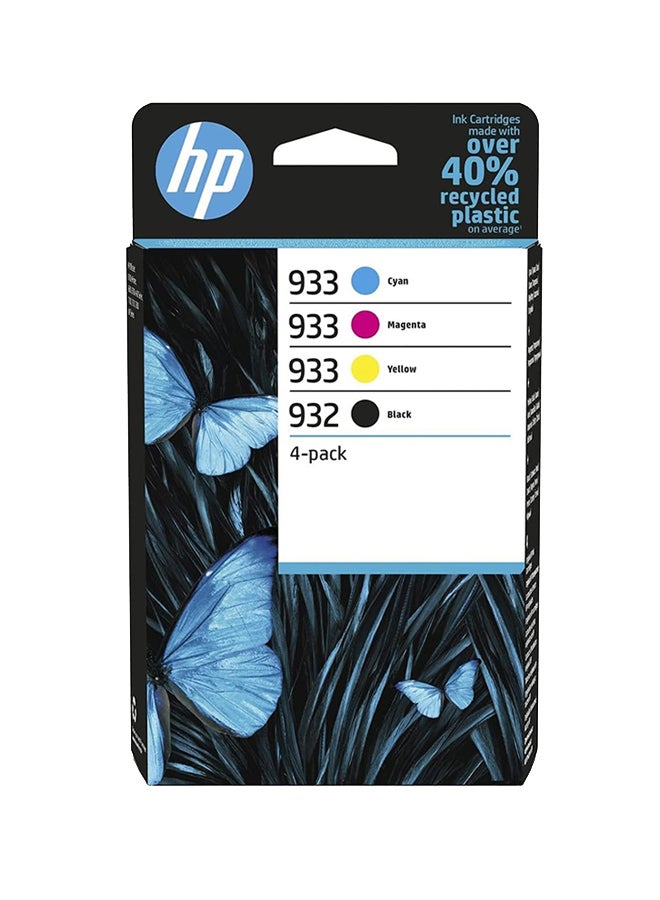 HP 6ZC71AE 932/933 Original Ink Cartridges, Multipack 4 Pack Black/Cyan/Magenta/Yellow