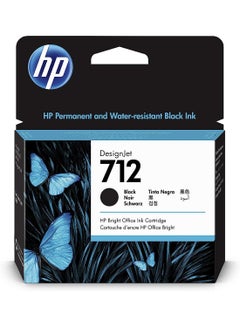 712 3ED71A 80-ml Genuine Ink Cartridge with Original Ink, for DesignJet T650, T630, T250, T230 & Studio Large Format Plotter Printers and 713 DesignJet Printhead Black