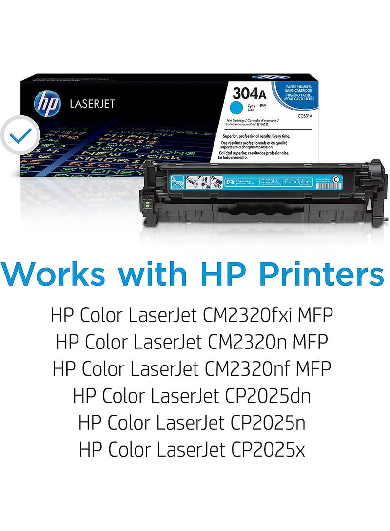 HP 304A Original Laserjet Toner Cartridge Cyan - Image 2