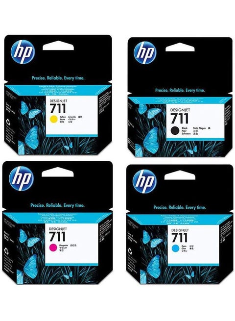 711 Ink Cartridge Bundle Consists of 711 38-ML Black Ink Cartridge, P 711 29-ML Cyan Ink Cartridge, P 711 29-ML Magenta Ink Cartridge, P 711 29-ML Yellow Ink Cartridge Black/Cyan/Magenta/Yellow