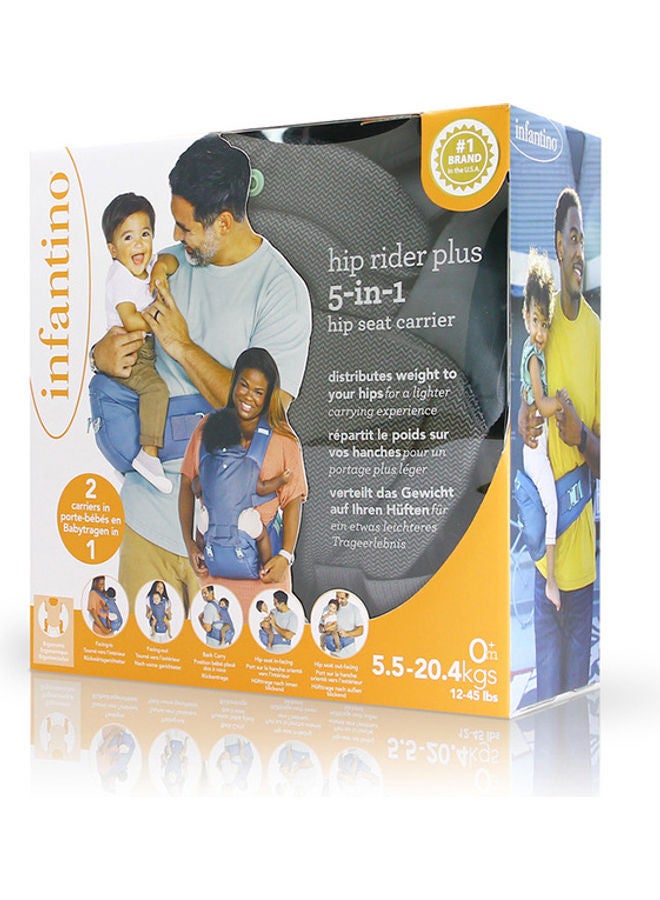 infantino - Hip Rider Plus 5-in-1 Hip Seat Carrier for Infants And Toddlers Capacity- 5.5 Kg to 20.4 Kg - Grey - Image 1
