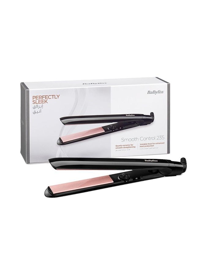 babyliss - Smooth Control 235 Hair Straightener | Quartz-Ceramic Plates for Sleek Finish | Auto Shut-Off | Rapid Heating | Extra Long Plates | 3m Long Swivel Cord | 13 Heat Settings Up to 235°C (ST298E) Black - Image 1