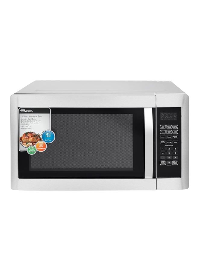 SUPER GENERAL Compact Counter Top Microwave Oven 1100W Power Grill Digital Control 42 L 1400 W SGMM945DGS White - Image 1