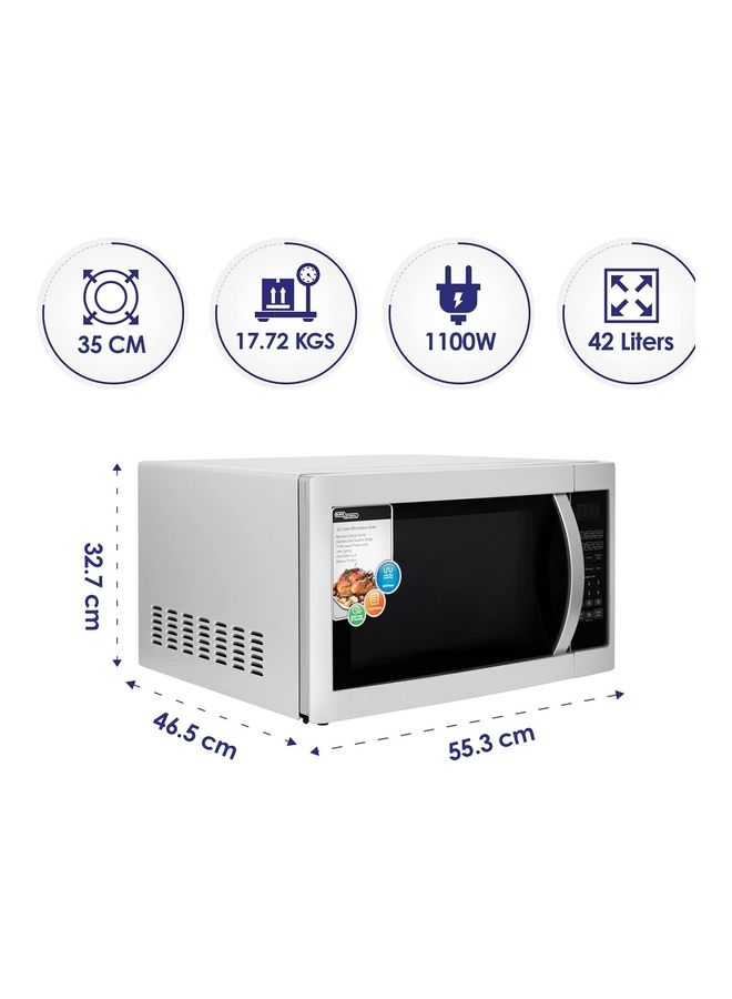 فرن ميكروويف صغير الحجم يعمل على سطح المنضدة بقدرة 1100 وات، وشواية كهربائية، وتحكم رقمي - v1689930116/N53421551A_6