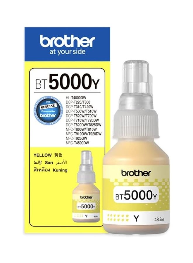 brother Genuine Bt5000Y Ultra High Yield Ink Bottle For Ink Tank Printers Yellow - Image 1