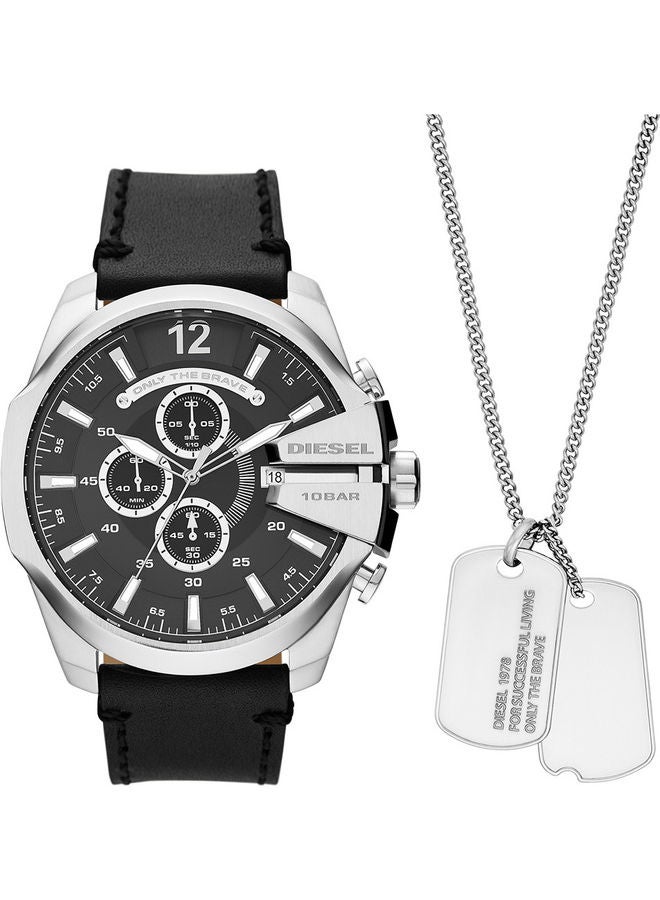 ساعة يد جلدية دائرية تناظرية DZ4559 - 51 مم