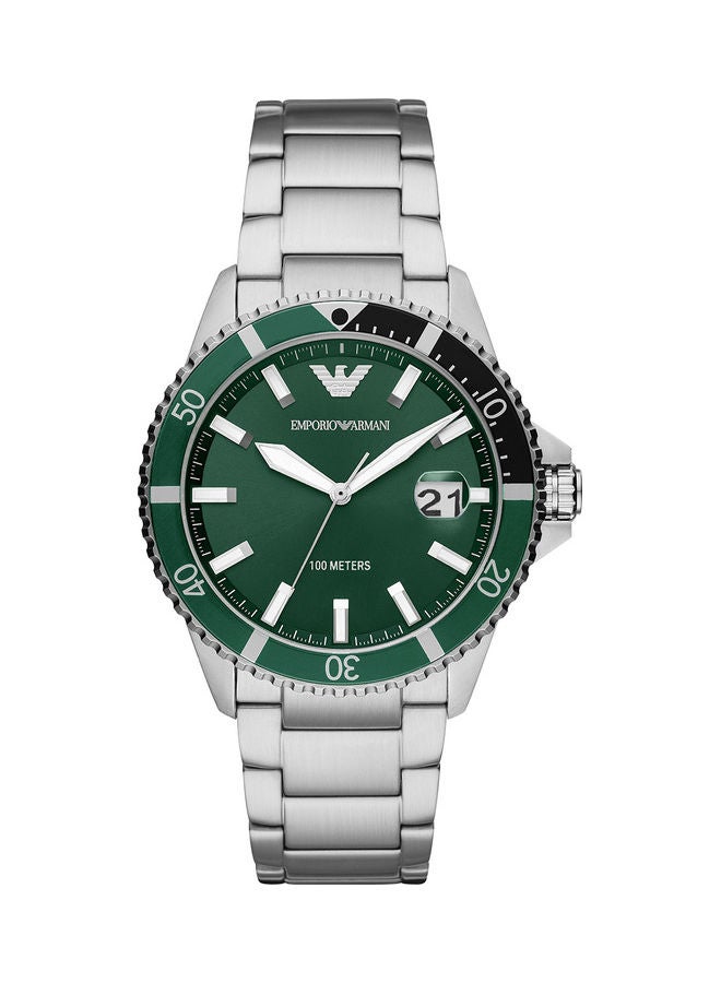 امبوريو ارماني ساعة يد أنالوج دائرية الشكل من الستانلس ستيل AR11338 - 42 ملم