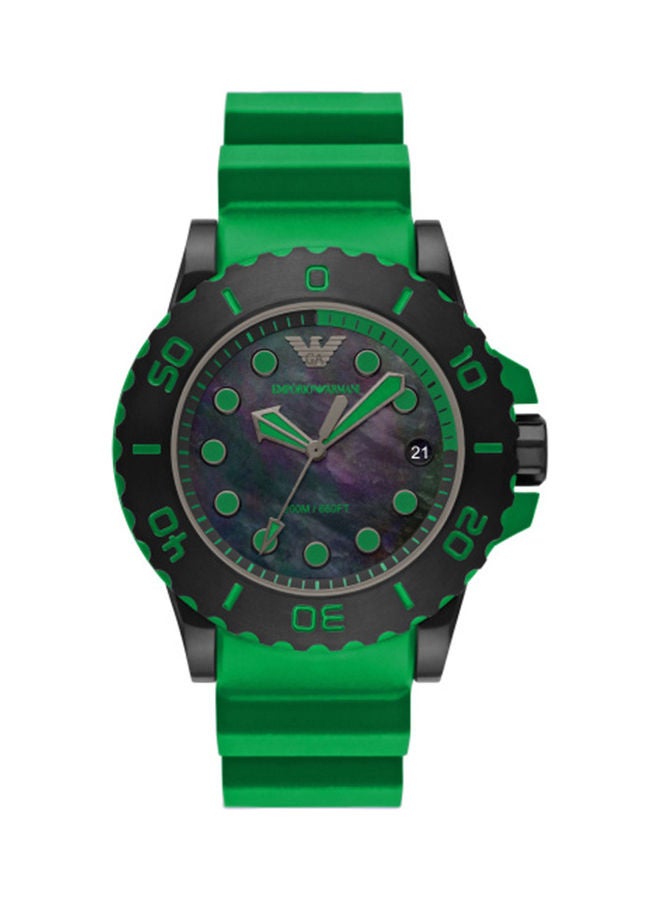 EMPORIO ARMANI Men's Analog Round Shape Rubber Wrist Watch AR11440 - 46 Mm 