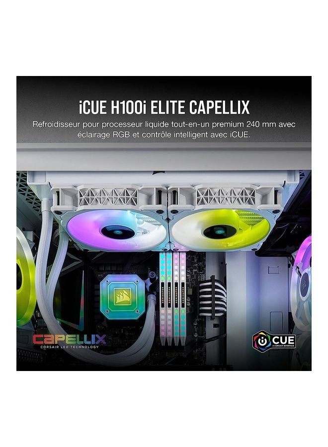 CORSAIR iCUE H100i Elite CAPELLIX, 240mm Radiator, Liquid CPU Cooler White - Image 2
