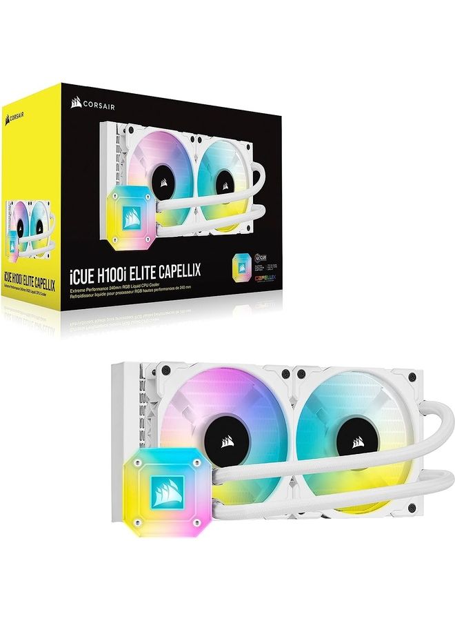 CORSAIR iCUE H100i Elite CAPELLIX, 240mm Radiator, Liquid CPU Cooler White - Image 3